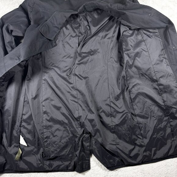 Eddie Bauer Women’s Medium Black Water Repellent Trench Coat Button Front - Picture 5 of 16